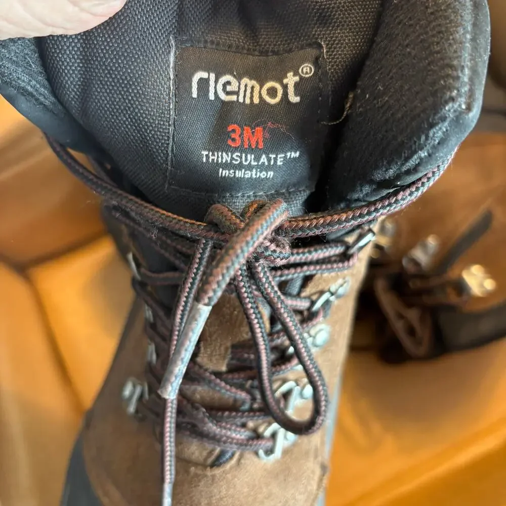 Riemot Womens Winter Waterproof Boots 11 Hike Warm Snow Work Lace Up